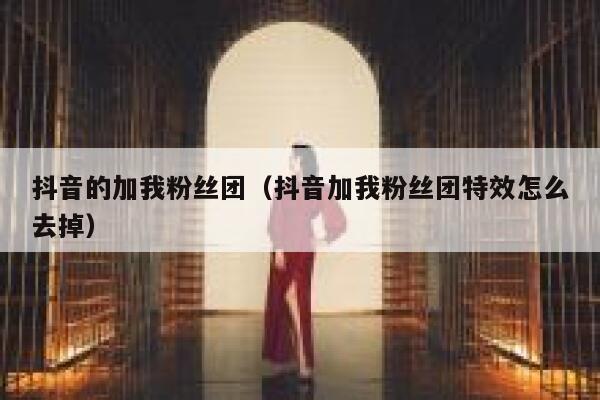 抖音的加我粉丝团(抖音加我粉丝团特效怎么去掉) 第1张 抖音的加我粉丝团(抖音加我粉丝团特效怎么去掉) 第1张