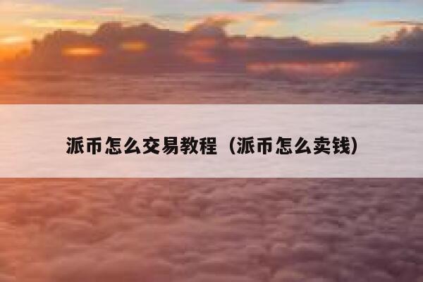 派币怎么交易教程（派币怎么卖钱） 第1张