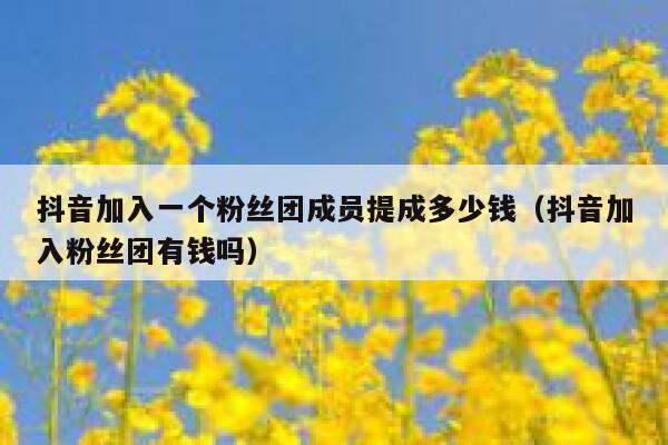 抖音加入一个粉丝团成员提成多少钱(抖音加入粉丝团有钱吗) 第1张 抖音加入一个粉丝团成员提成多少钱(抖音加入粉丝团有钱吗) 第1张