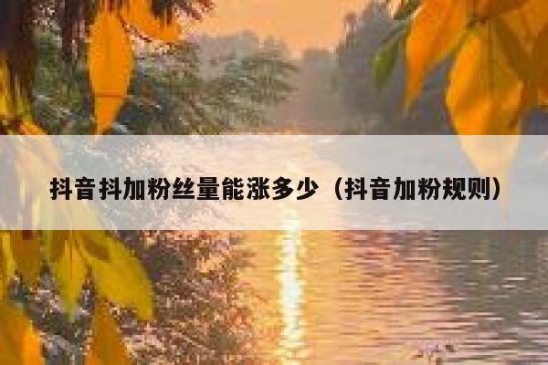 抖音抖加粉丝量能涨多少(抖音加粉规则) 第1张 抖音抖加粉丝量能涨多少(抖音加粉规则) 第1张