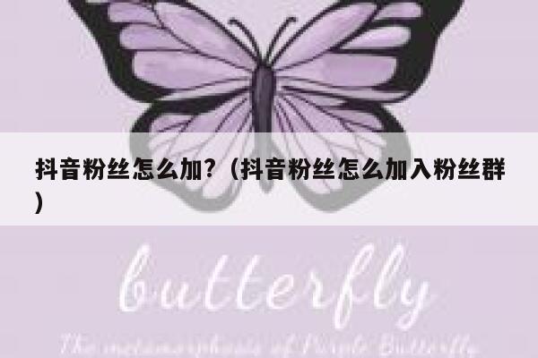 抖音粉丝怎么加?（抖音粉丝怎么加入粉丝群） 第1张