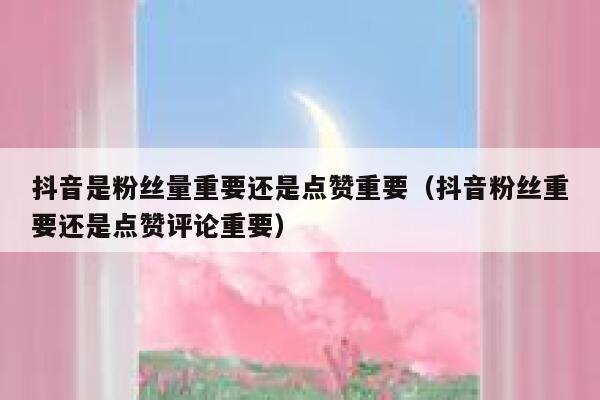抖音是粉丝量重要还是点赞重要（抖音粉丝重要还是点赞评论重要） 第1张