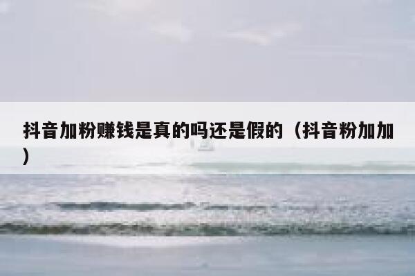 抖音加粉赚钱是真的吗还是假的（抖音粉加加） 第1张