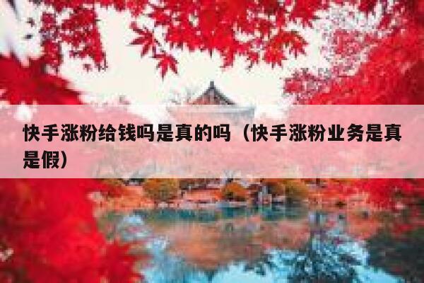 快手涨粉给钱吗是真的吗（快手涨粉业务是真是假） 第1张