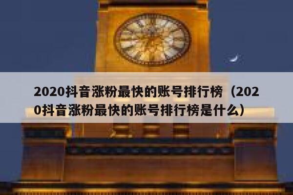 2020抖音涨粉最快的账号排行榜（2020抖音涨粉最快的账号排行榜是什么） 第1张