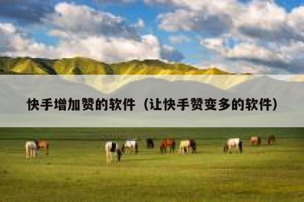 快手增加赞的软件（让快手赞变多的软件） 第1张