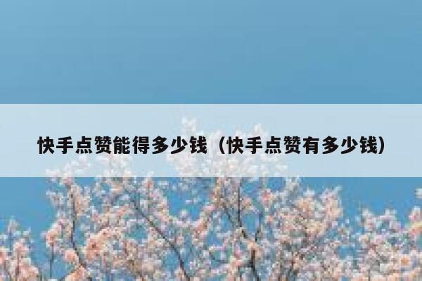 快手点赞能得多少钱(快手点赞有多少钱) 第1张 快手点赞能得多少钱(快手点赞有多少钱) 第1张