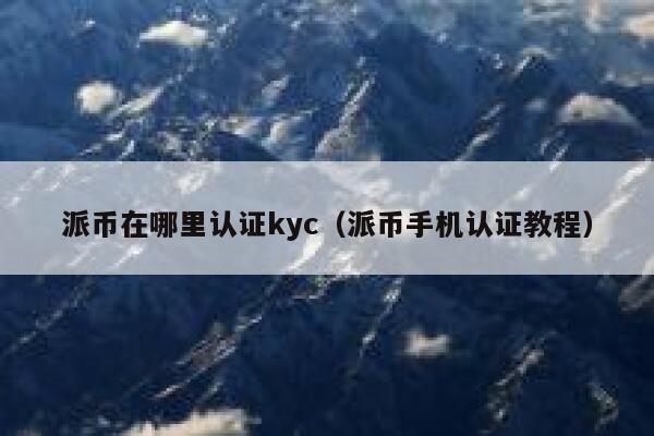 派币在哪里认证kyc(派币手机认证教程) 第1张 派币在哪里认证kyc(派币手机认证教程) 第1张