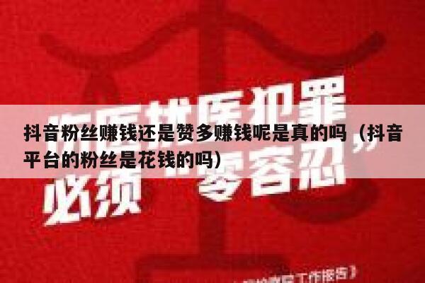 抖音粉丝赚钱还是赞多赚钱呢是真的吗（抖音平台的粉丝是花钱的吗） 第1张