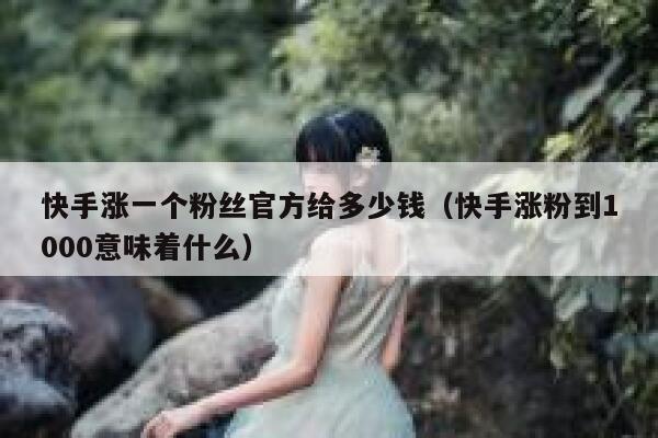 快手涨一个粉丝官方给多少钱(快手涨粉到1000意味着什么) 第1张 快手涨一个粉丝官方给多少钱(快手涨粉到1000意味着什么) 第1张