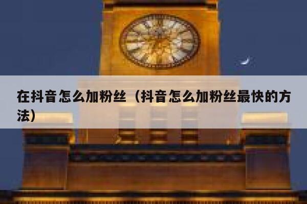 在抖音怎么加粉丝(抖音怎么加粉丝最快的方法) 第1张 在抖音怎么加粉丝(抖音怎么加粉丝最快的方法) 第1张
