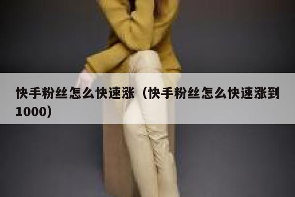 快手粉丝怎么快速涨（快手粉丝怎么快速涨到1000） 第1张