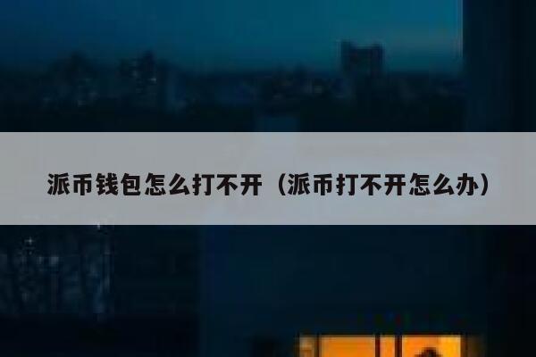 派币钱包怎么打不开（派币打不开怎么办） 第1张