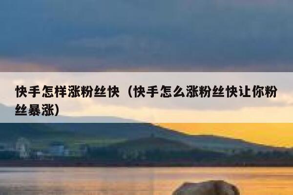快手怎样涨粉丝快（快手怎么涨粉丝快让你粉丝暴涨） 第1张