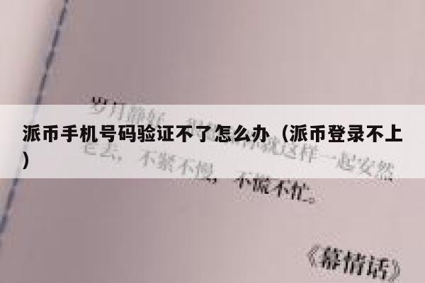 派币手机号码验证不了怎么办（派币登录不上） 第1张
