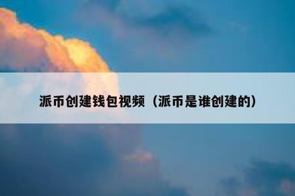 派币创建钱包视频（派币是谁创建的） 第1张