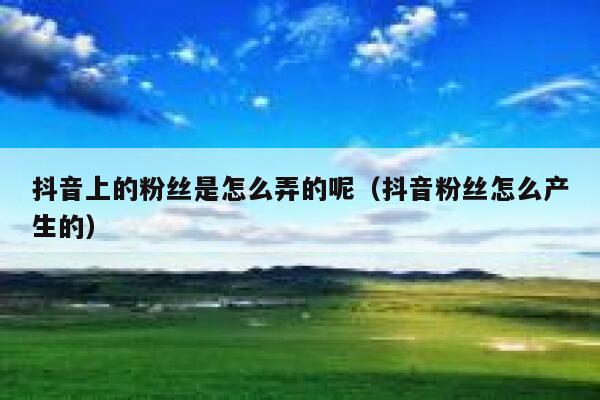 抖音上的粉丝是怎么弄的呢(抖音粉丝怎么产生的) 第1张 抖音上的粉丝是怎么弄的呢(抖音粉丝怎么产生的) 第1张