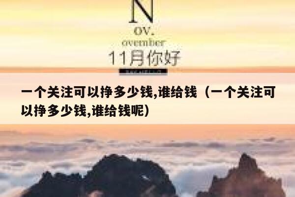 一个关注可以挣多少钱,谁给钱（一个关注可以挣多少钱,谁给钱呢） 第1张