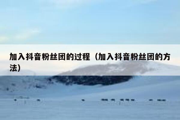 加入抖音粉丝团的过程（加入抖音粉丝团的方法） 第1张