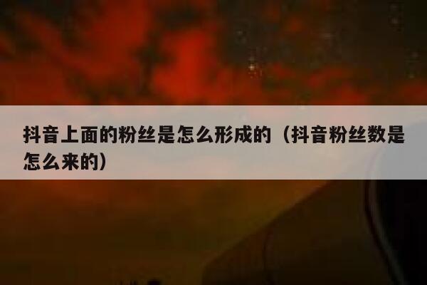 抖音上面的粉丝是怎么形成的（抖音粉丝数是怎么来的） 第1张