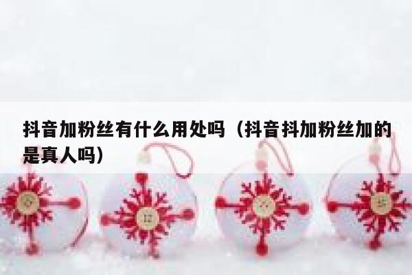 抖音加粉丝有什么用处吗（抖音抖加粉丝加的是真人吗） 第1张