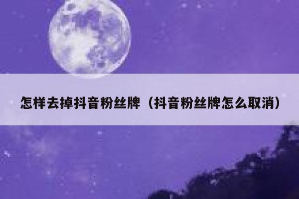 怎样去掉抖音粉丝牌（抖音粉丝牌怎么取消） 第1张