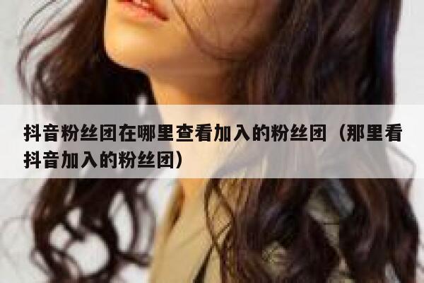抖音粉丝团在哪里查看加入的粉丝团（那里看抖音加入的粉丝团） 第1张