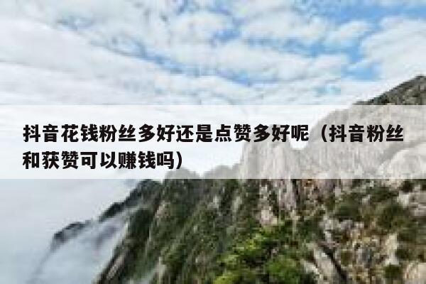 抖音花钱粉丝多好还是点赞多好呢（抖音粉丝和获赞可以赚钱吗） 第1张