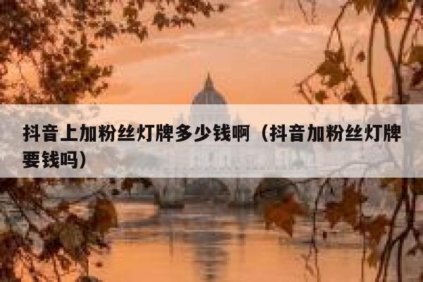 抖音上加粉丝灯牌多少钱啊（抖音加粉丝灯牌要钱吗） 第1张