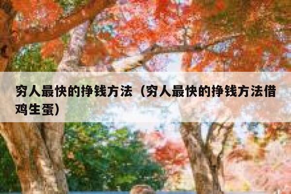 穷人最快的挣钱方法（穷人最快的挣钱方法借鸡生蛋） 第1张
