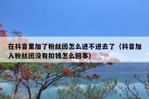 在抖音里加了粉丝团怎么进不进去了（抖音加入粉丝团没有扣钱怎么回事） 第1张