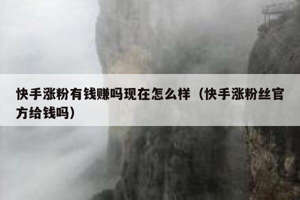 快手涨粉有钱赚吗现在怎么样（快手涨粉丝官方给钱吗） 第1张