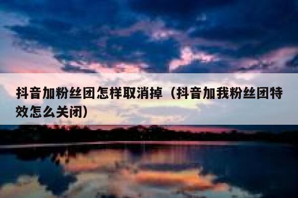 抖音加粉丝团怎样取消掉（抖音加我粉丝团特效怎么关闭） 第1张