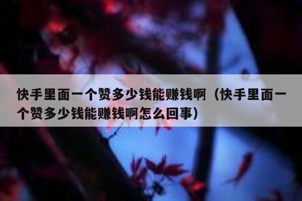 快手里面一个赞多少钱能赚钱啊（快手里面一个赞多少钱能赚钱啊怎么回事） 第1张