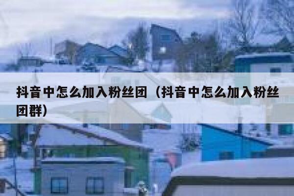 抖音中怎么加入粉丝团（抖音中怎么加入粉丝团群） 第1张