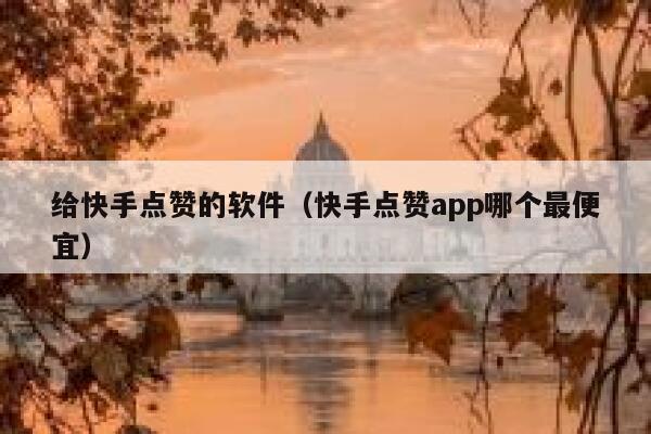 给快手点赞的软件（快手点赞app哪个最便宜） 第1张
