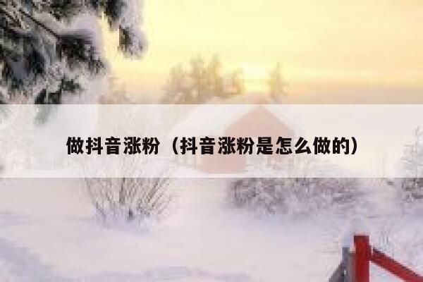 做抖音涨粉（抖音涨粉是怎么做的） 第1张