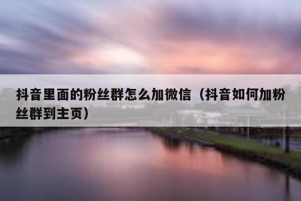 抖音里面的粉丝群怎么加微信（抖音如何加粉丝群到主页） 第1张