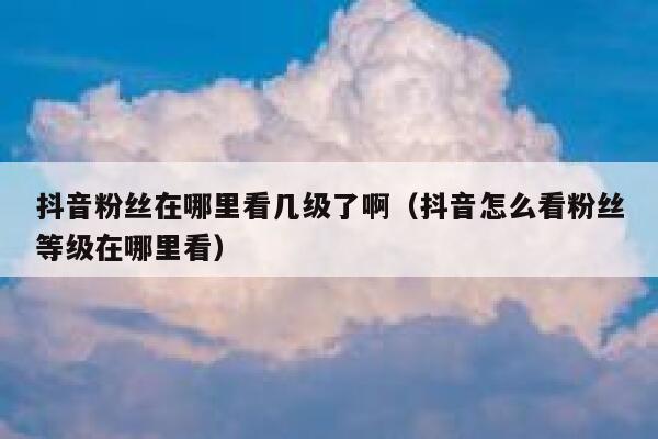 抖音粉丝在哪里看几级了啊（抖音怎么看粉丝等级在哪里看） 第1张