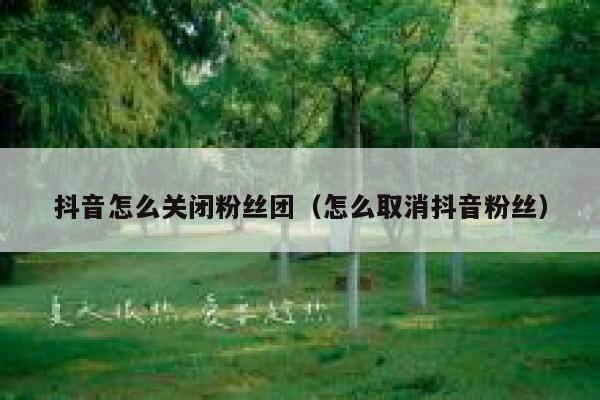 抖音怎么关闭粉丝团（怎么取消抖音粉丝） 第1张