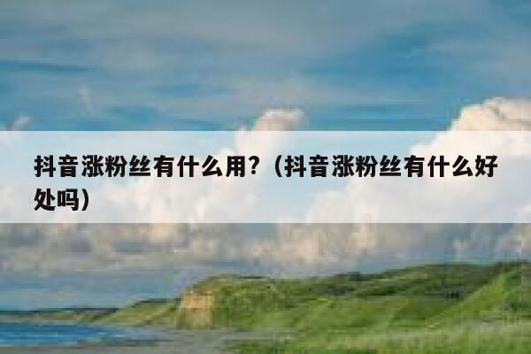 抖音涨粉丝有什么用?（抖音涨粉丝有什么好处吗） 第1张