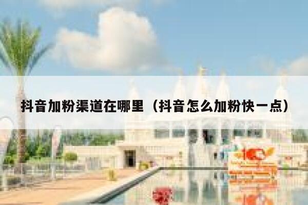 抖音加粉渠道在哪里（抖音怎么加粉快一点） 第1张