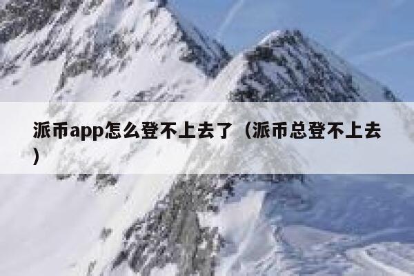 派币app怎么登不上去了（派币总登不上去） 第1张