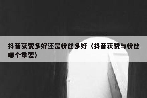 抖音获赞多好还是粉丝多好（抖音获赞与粉丝哪个重要） 第1张