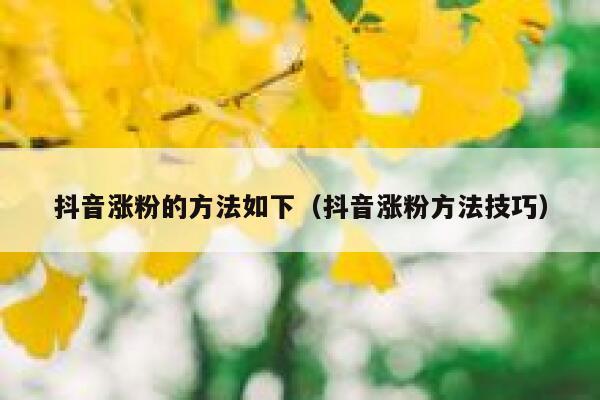 抖音涨粉的方法如下(抖音涨粉方法技巧) 第1张 抖音涨粉的方法如下(抖音涨粉方法技巧) 第1张