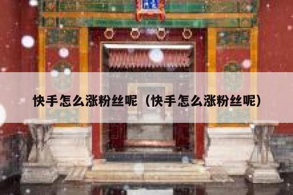 快手怎么涨粉丝呢（快手怎么涨粉丝呢） 第1张