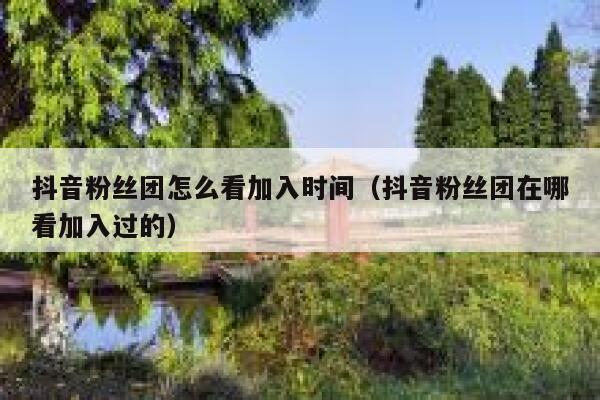 抖音粉丝团怎么看加入时间（抖音粉丝团在哪看加入过的） 第1张