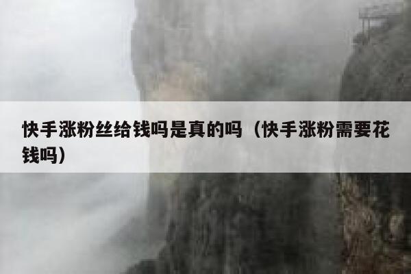 快手涨粉丝给钱吗是真的吗（快手涨粉需要花钱吗） 第1张