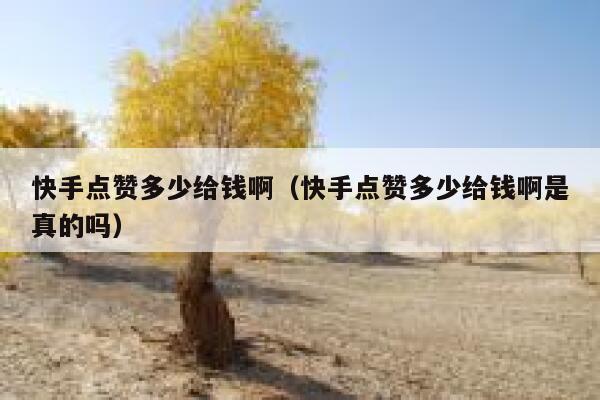 快手点赞多少给钱啊（快手点赞多少给钱啊是真的吗） 第1张
