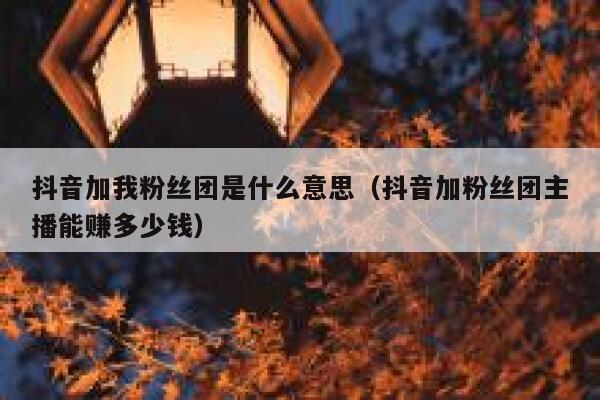 抖音加我粉丝团是什么意思（抖音加粉丝团主播能赚多少钱） 第1张